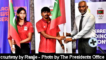 courtesy Raajje - Fathimath Dheema Ali and Ibadulla Adam to hoist Maldivian flag at the Olympics